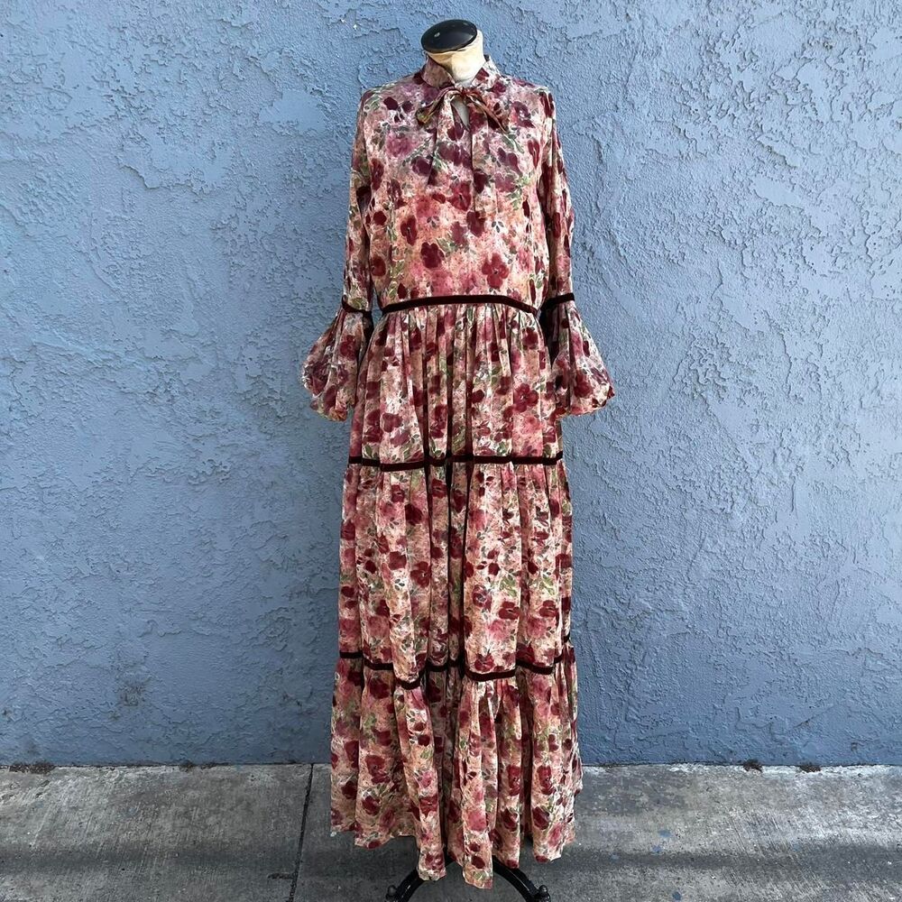 Floral Maxi Dress Vicotrian Gown gothic romance